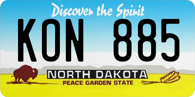 ND license plate KON885