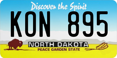 ND license plate KON895