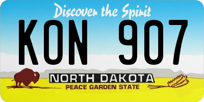 ND license plate KON907