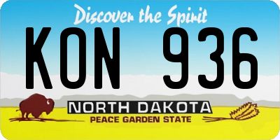 ND license plate KON936