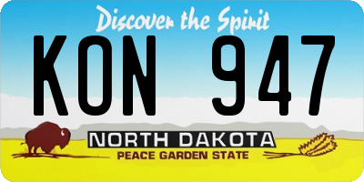 ND license plate KON947