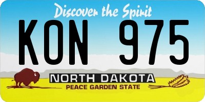 ND license plate KON975