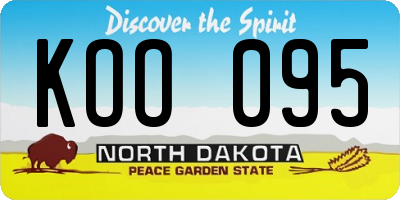 ND license plate KOO095