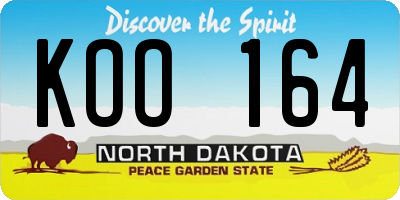 ND license plate KOO164