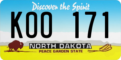 ND license plate KOO171