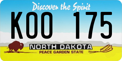 ND license plate KOO175