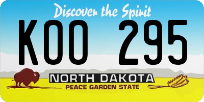 ND license plate KOO295