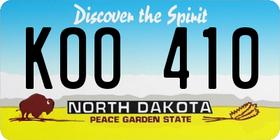ND license plate KOO410