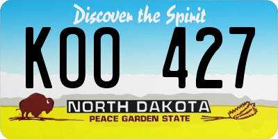 ND license plate KOO427