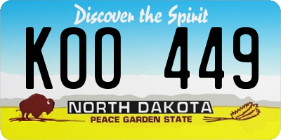 ND license plate KOO449