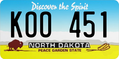 ND license plate KOO451