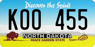 ND license plate KOO455