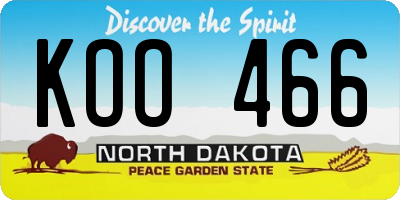 ND license plate KOO466