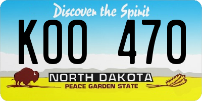 ND license plate KOO470