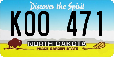ND license plate KOO471