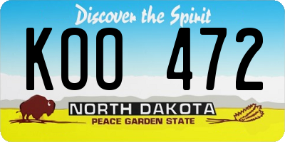 ND license plate KOO472