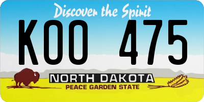 ND license plate KOO475