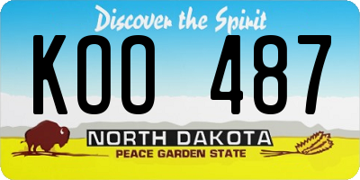 ND license plate KOO487