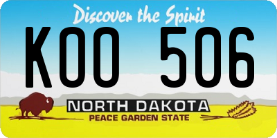 ND license plate KOO506