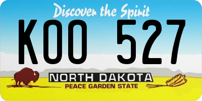 ND license plate KOO527
