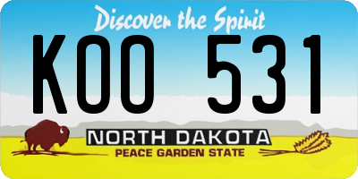 ND license plate KOO531