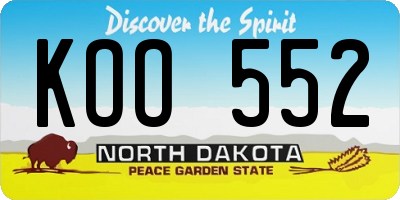 ND license plate KOO552