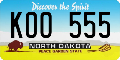 ND license plate KOO555