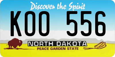 ND license plate KOO556