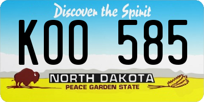 ND license plate KOO585
