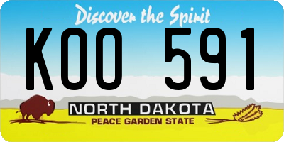 ND license plate KOO591