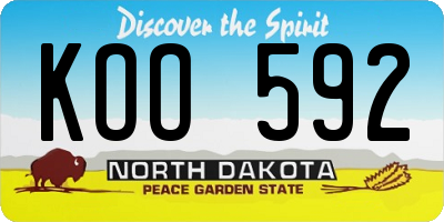 ND license plate KOO592
