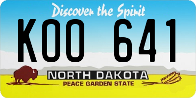 ND license plate KOO641