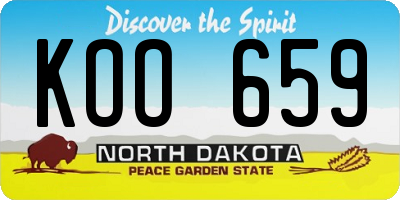 ND license plate KOO659