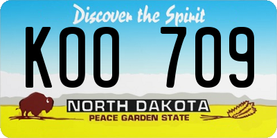 ND license plate KOO709
