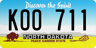 ND license plate KOO711