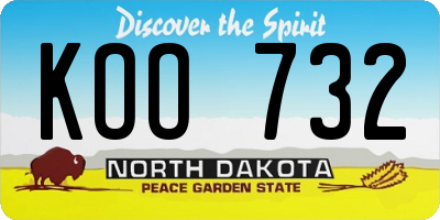 ND license plate KOO732