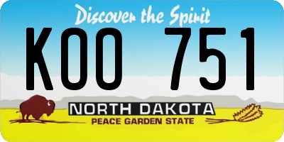 ND license plate KOO751