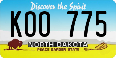 ND license plate KOO775