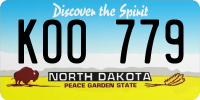 ND license plate KOO779