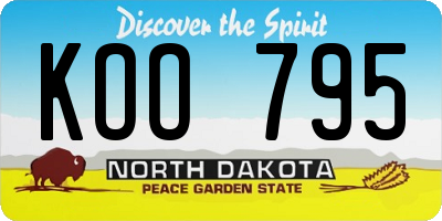 ND license plate KOO795