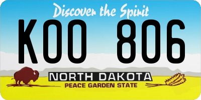 ND license plate KOO806