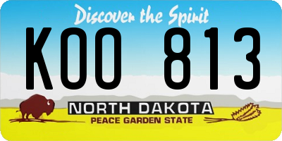 ND license plate KOO813