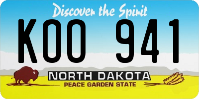 ND license plate KOO941