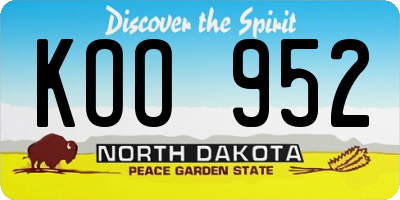 ND license plate KOO952