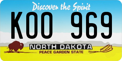 ND license plate KOO969