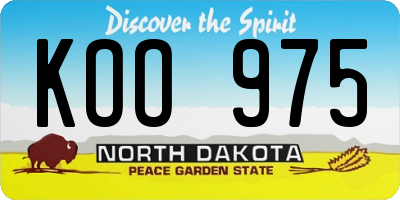 ND license plate KOO975