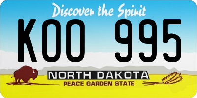 ND license plate KOO995