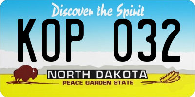 ND license plate KOP032
