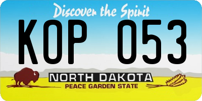 ND license plate KOP053