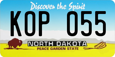 ND license plate KOP055